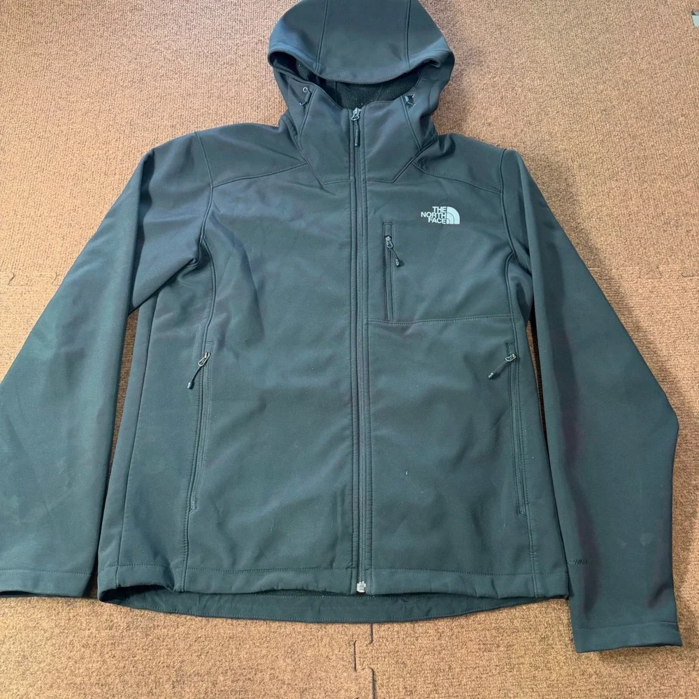 The North Face Apex Bionic Hooded Softshell Jacket Black Mens Medium WindWall A+